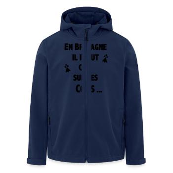 En Bretagne - Veste softshell homme en polyester recyclé Stanley/Stella - marine - Devant - AI Model Male 185 light (185cm)