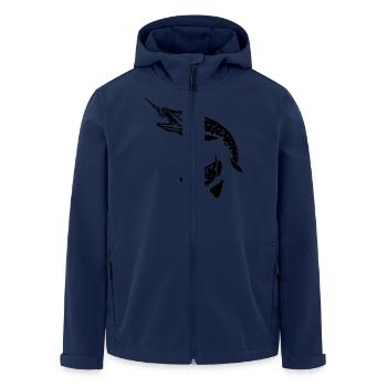 hecht_beisst - Men’s Recycled Softshell Jacket by Stanley/Stella - navy - Front - AI Model Male 185 light (185cm)