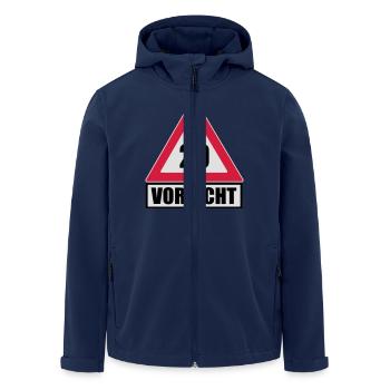 Vorsicht Achtung 20 - Recycelte Männer Softshell-Jacke von Stanley/Stella - Navy - Vorne - AI Model Male 185 light (185cm)