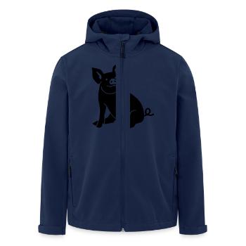 Schwein - Recycelte Männer Softshell-Jacke von Stanley/Stella - Navy - Vorne - AI Model Male 185 light (185cm)