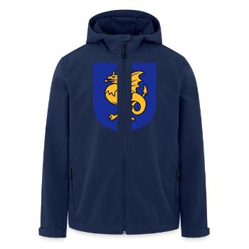 Fantasy-Kreatur Greif Zeichnung Bornholm - Recycelte Männer Softshell-Jacke von Stanley/Stella - Navy - Vorne - AI Model Male 185 light (185cm)