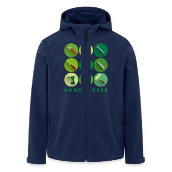 handwerker_02201502 - Recycelte Männer Softshell-Jacke von Stanley/Stella - Navy - Vorne - AI Model Male 185 light (185cm)