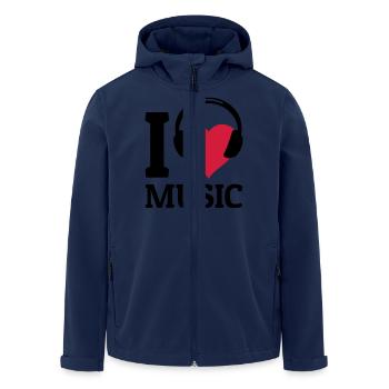 I love Music - Men’s Recycled Softshell Jacket by Stanley/Stella - navy - Front - AI Model Male 185 light (185cm)