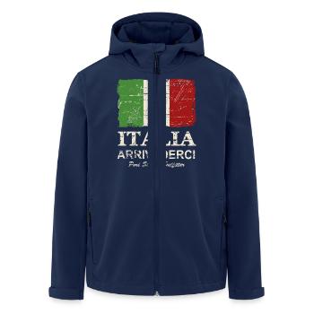 Italy Flag - Vintage Look - Men’s Recycled Softshell Jacket by Stanley/Stella - navy - Front - AI Model Male 185 light (185cm)