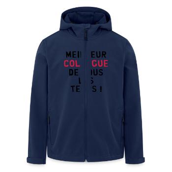 Collègue / Bureau / Travail / Collegue Entreprise - Veste softshell homme en polyester recyclé Stanley/Stella - marine - Devant - AI Model Male 185 light (185cm)