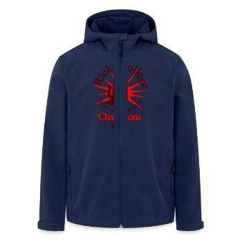 Napoleon Dynamite Vote for Pedro - Men’s Recycled Softshell Jacket by Stanley/Stella - navy - Front - AI Model Male 185 light (185cm)