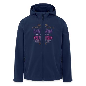 Lehrerin Weltretterin - Recycelte Männer Softshell-Jacke von Stanley/Stella - Navy - Vorne - AI Model Male 185 light (185cm)