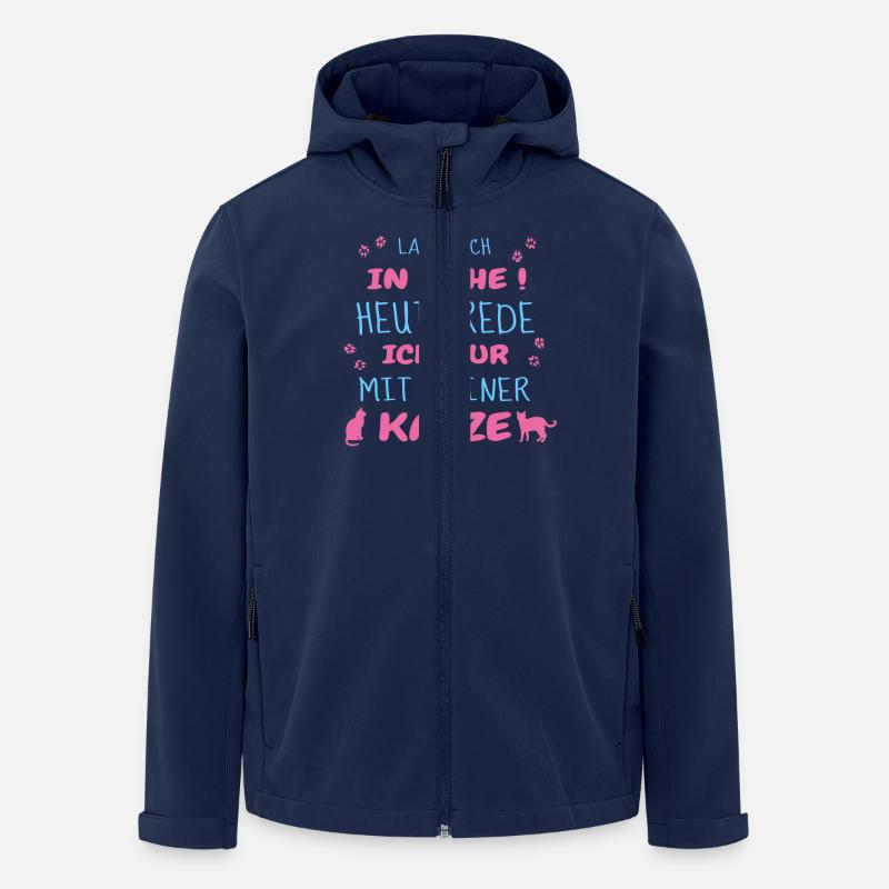 rede mit katze verrückt cats cat in ruhe - Recycelte Männer Softshell-Jacke von Stanley/Stella - Navy