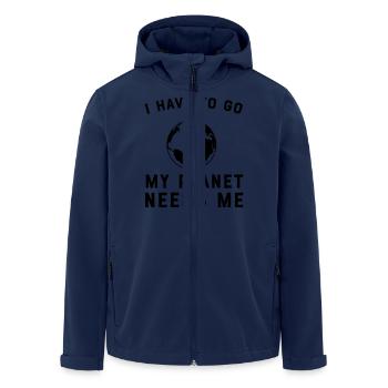 I Have To Go My Planet Needs Me - Men’s Recycled Softshell Jacket by Stanley/Stella - navy - Front - AI Model Male 185 light (185cm)