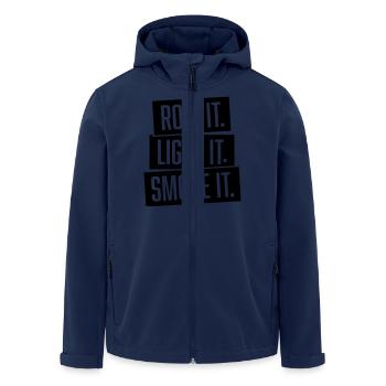 roll it. light it. smoke it. - Men’s Recycled Softshell Jacket by Stanley/Stella - navy - Front - AI Model Male 185 light (185cm)