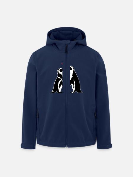 Verliebte Pinguine - Recycelte Männer Softshell-Jacke von Stanley/Stella - Navy