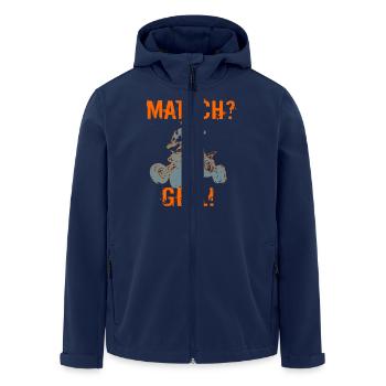Matsch? Geil! - Recycelte Männer Softshell-Jacke von Stanley/Stella - Navy - Vorne - AI Model Male 185 light (185cm)