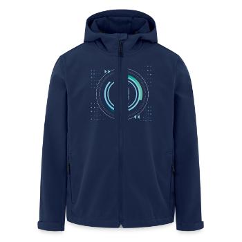 identity security safe nerd pixel pc tech science - Men’s Recycled Softshell Jacket by Stanley/Stella - navy - Front - AI Model Male 185 light (185cm)