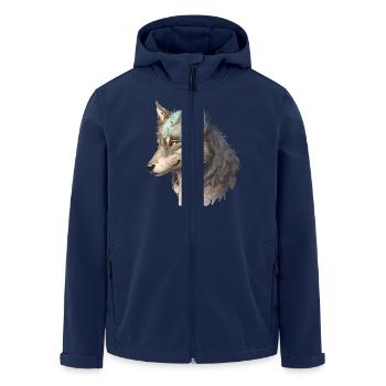 Der graue Wolf - Recycelte Männer Softshell-Jacke von Stanley/Stella - Navy - Vorne - AI Model Male 185 light (185cm)