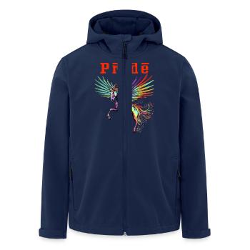 Ride with Pride Majestic Rainbow Pegasus Blood Red - Men’s Recycled Softshell Jacket by Stanley/Stella - navy - Front - AI Model Male 185 light (185cm)