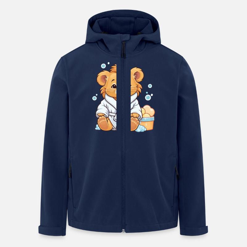 Bébé lion se baigne - Veste softshell homme en polyester recyclé Stanley/Stella - marine