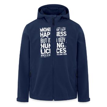 Hunting licenses make you happy - Men’s Recycled Softshell Jacket by Stanley/Stella - navy - Front - AI Model Male 185 light (185cm)