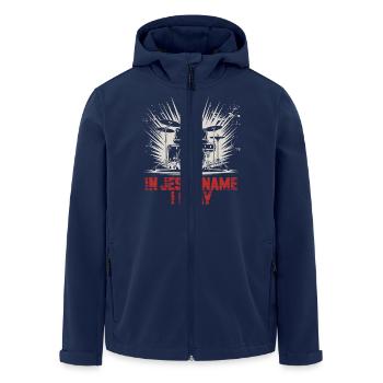 Rythme pour la foi - Veste softshell homme en polyester recyclé Stanley/Stella - marine - Devant - AI Model Male 185 light (185cm)