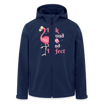 Pink Proud And Perfect Flamingo Pink Bird - Men’s Recycled Softshell Jacket by Stanley/Stella - navy - Front - AI Model Male 185 light (185cm)