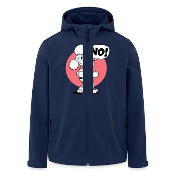 Poodle saying "No! - Men’s Recycled Softshell Jacket by Stanley/Stella - navy - Front - AI Model Male 185 light (185cm)