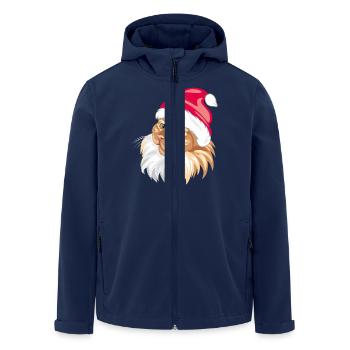Süße stolze rote Katze mit Weihnachtsmannmütze - Recycelte Männer Softshell-Jacke von Stanley/Stella - Navy - Vorne - AI Model Male 185 light (185cm)