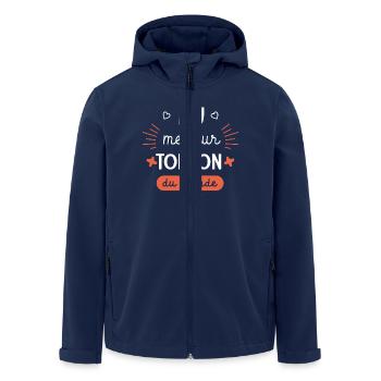 Meilleur Tonton du monde Cadeau oncle - Veste softshell homme en polyester recyclé Stanley/Stella - marine - Devant - AI Model Male 185 light (185cm)