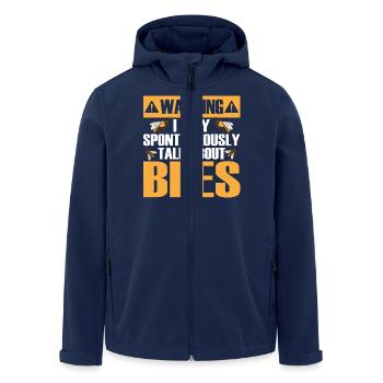 Warning I May Spontaneously Talk About Bees Beekee - Men’s Recycled Softshell Jacket by Stanley/Stella - navy - Front - AI Model Male 185 light (185cm)