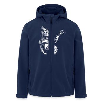 Cat Banjo Music Cottagecore - Men’s Recycled Softshell Jacket by Stanley/Stella - navy - Front - AI Model Male 185 light (185cm)