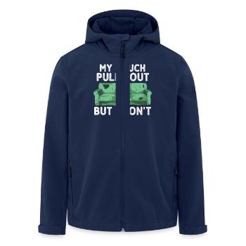 Mon canapé recule mais pas moi - Veste softshell homme en polyester recyclé Stanley/Stella - marine - Devant - AI Model Male 185 light (185cm)
