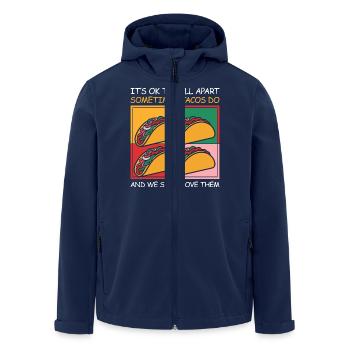 Self-love and a smile - Men’s Recycled Softshell Jacket by Stanley/Stella - navy - Front - AI Model Male 185 light (185cm)