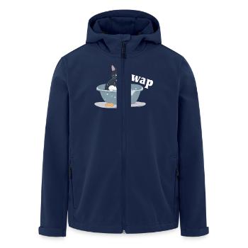 Calm Cat In Bath With Wap Lettering - Men’s Recycled Softshell Jacket by Stanley/Stella - navy - Front - AI Model Male 185 light (185cm)