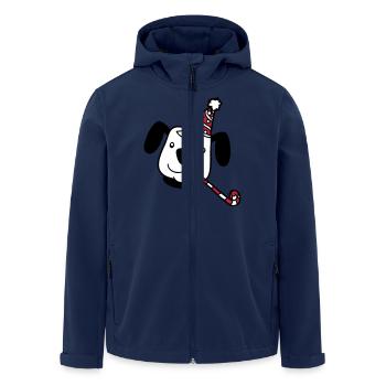 Hund Geburtstag Silvester Party Hut Feiern Tröte - Recycelte Männer Softshell-Jacke von Stanley/Stella - Navy - Vorne - AI Model Male 185 light (185cm)