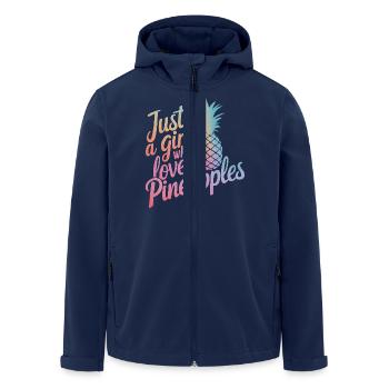 Ananas tropische hawaiianische Frucht - Recycelte Männer Softshell-Jacke von Stanley/Stella - Navy - Vorne - AI Model Male 185 light (185cm)