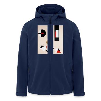 Composition géométrique abstraite - Veste softshell homme en polyester recyclé Stanley/Stella - marine - Devant - AI Model Male 185 light (185cm)