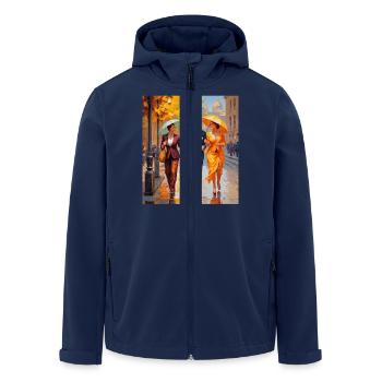 Une promenade sous la pluie - Veste softshell homme en polyester recyclé Stanley/Stella - marine - Devant - AI Model Male 185 light (185cm)