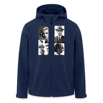 Coiffures et vêtements rétro - Veste softshell homme en polyester recyclé Stanley/Stella - marine - Devant - AI Model Male 185 light (185cm)