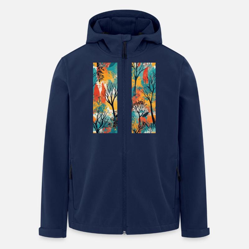 Abstract forest - Men’s Recycled Softshell Jacket by Stanley/Stella - navy