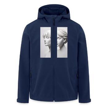 Silhouetten aus Papier - Recycelte Männer Softshell-Jacke von Stanley/Stella - Navy - Vorne - AI Model Male 185 light (185cm)