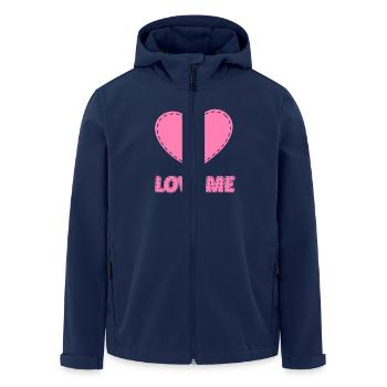 Pinkes Herz mit dem Schriftzug "LOVE ME" - Recycelte Männer Softshell-Jacke von Stanley/Stella - Navy - Vorne - AI Model Male 185 light (185cm)