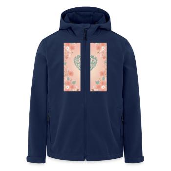 Blume Herz - Recycelte Männer Softshell-Jacke von Stanley/Stella - Navy - Vorne - AI Model Male 185 light (185cm)
