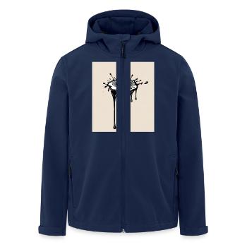 A drop of black paint - Men’s Recycled Softshell Jacket by Stanley/Stella - navy - Front - AI Model Male 185 light (185cm)