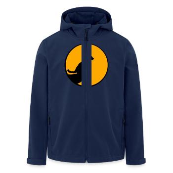 Dog Moon Wolf Cliff Night Sun Silhouette Mountain - Men’s Recycled Softshell Jacket by Stanley/Stella - navy - Front - AI Model Male 185 light (185cm)