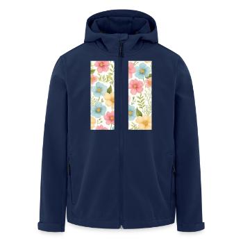 Blumenmuster - Recycelte Männer Softshell-Jacke von Stanley/Stella - Navy - Vorne - AI Model Male 185 light (185cm)