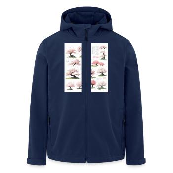 Illustrations de cerisiers - Veste softshell homme en polyester recyclé Stanley/Stella - marine - Devant - AI Model Male 185 light (185cm)