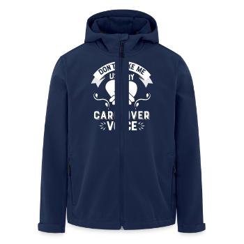 Ne me forcez pas à utiliser ma voix d’aidant Soins C - Veste softshell homme en polyester recyclé Stanley/Stella - marine - Devant - AI Model Male 185 light (185cm)