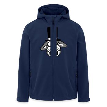 Herr Hase Gentleman Zylinder Hut Monokel Brille - Recycelte Männer Softshell-Jacke von Stanley/Stella - Navy - Vorne - AI Model Male 185 light (185cm)