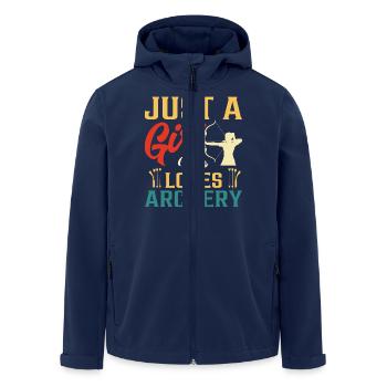 Just A Girl Who Loves Archery - Recycelte Männer Softshell-Jacke von Stanley/Stella - Navy - Vorne - AI Model Male 185 light (185cm)