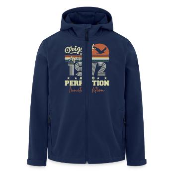 April 1972 Gift | 53rd Anniversary April 1972 - Men’s Recycled Softshell Jacket by Stanley/Stella - navy - Front - AI Model Male 185 light (185cm)