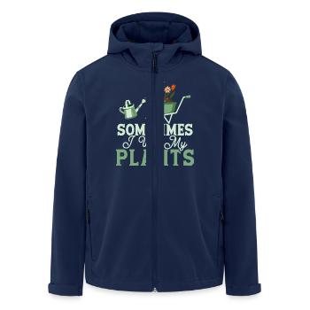 Sometimes I Wet My Plants Botanical Gardening - Men’s Recycled Softshell Jacket by Stanley/Stella - navy - Front - AI Model Male 185 light (185cm)