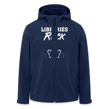 Teacher Library Rocks - Men’s Recycled Softshell Jacket by Stanley/Stella - navy - Front - AI Model Male 185 light (185cm)